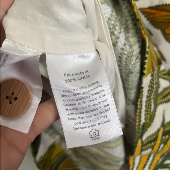 FARM RIO Spotted Leaves utility linen mini dress XL - Picture 8 of 10